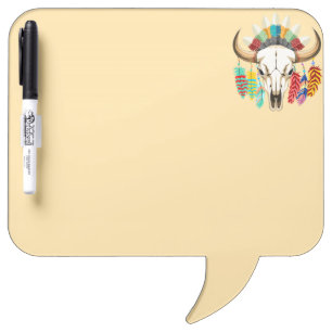 Buffalo Skull Native American Emblem Dry Erase Board