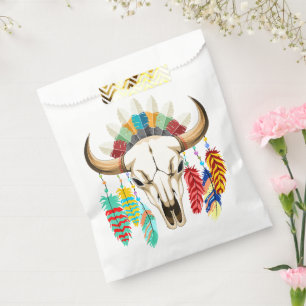 Buffalo Skull Native American Emblem Favor Bag