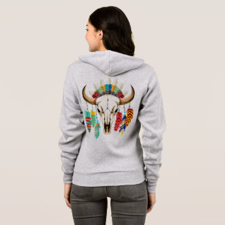 Buffalo Skull Native American Emblem Hoodie