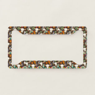 Buffalo Skull Native American Emblem License Plate Frame