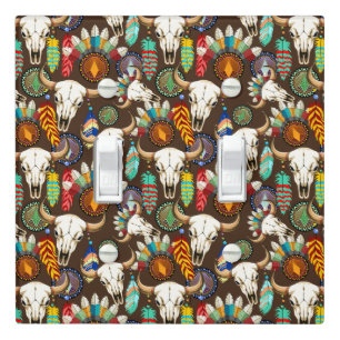 Buffalo Skull Native American Emblem Light Switch Cover