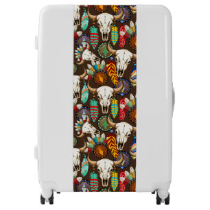 Buffalo Skull Native American Emblem Luggage