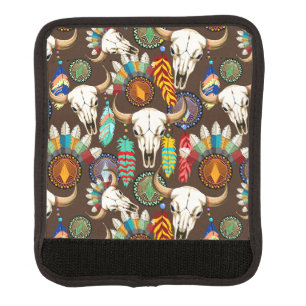 Buffalo Skull Native American Emblem Luggage Handle Wrap
