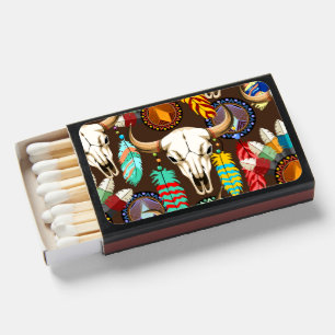Buffalo Skull Native American Emblem Matchboxes