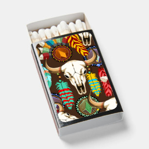 Buffalo Skull Native American Emblem Matchboxes