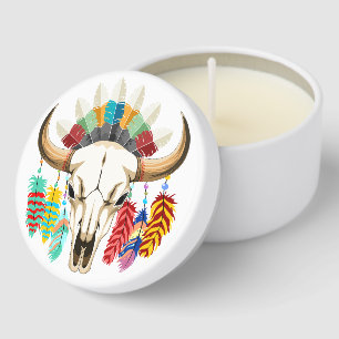 Buffalo Skull Native American Emblem Mini Candle Favors