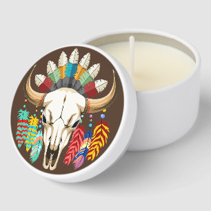 Buffalo Skull Native American Emblem Mini Candle Favors