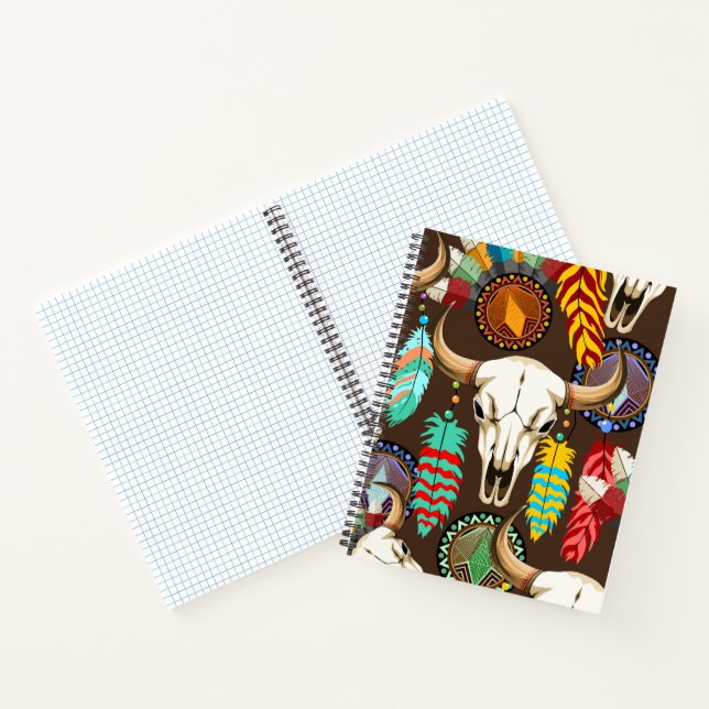 Buffalo Skull Native American Emblem Notebook (Inside)