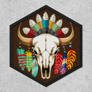 Buffalo Skull Native American Emblem Patch