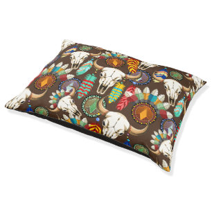 Buffalo Skull Native American Emblem Pet Bed