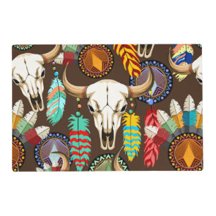 Buffalo Skull Native American Emblem Placemat