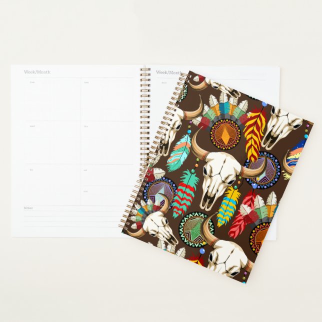 Buffalo Skull Native American Emblem Planner (Display)