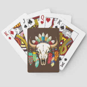 Buffalo Skull Native American Emblem Poker Cards
