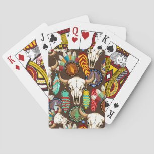Buffalo Skull Native American Emblem Poker Cards