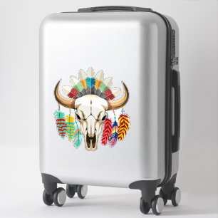 Buffalo Skull Native American Emblem Sticker