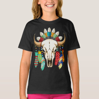 Buffalo Skull Native American Emblem T-Shirt