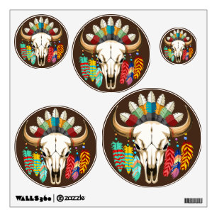 Buffalo Skull Native American Emblem Wall Decal