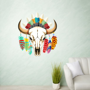 Buffalo Skull Native American Emblem Wall Decal