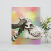 Buffalo Skull on a Watercolor Background (Standing Front)
