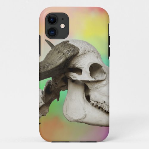 Buffalo Skull on a Watercolor Background iPhone 11 Case