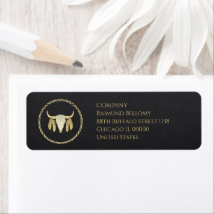Buffalo Skull Return Address Label