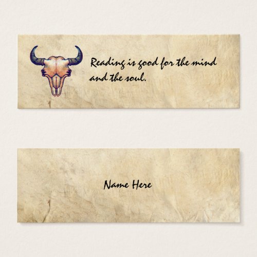 Buffalo Skull on Leather Business Card Templates