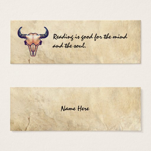 Customizable Buffalo Skull on Leather Business Card Templates