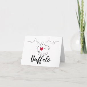 Buffalo Skyline Illustration Art Thank You Card