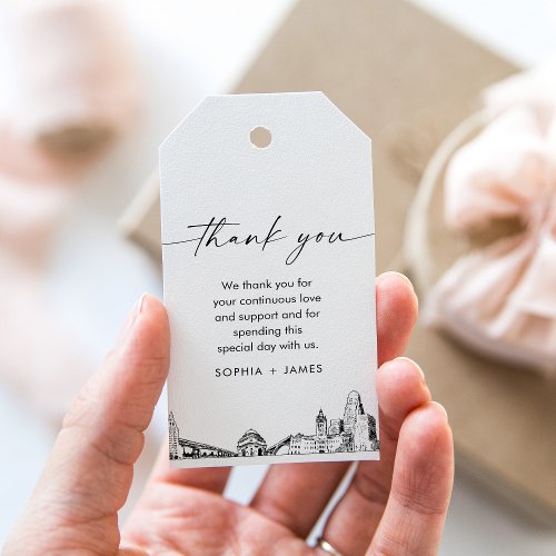 Buffalo Skyline Wedding Thank You Favor Tag