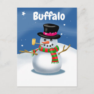 Buffalo Snowman Postcard