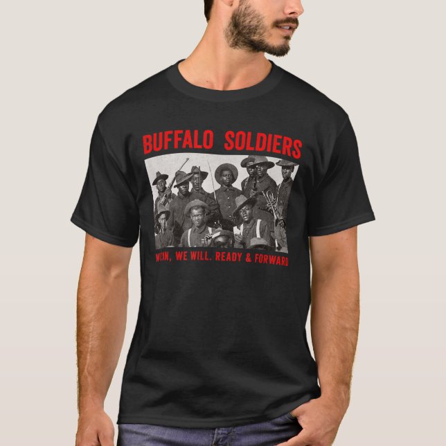 Buffalo Soldiers 9th and 10th Cavalry African Amer T-Shirt (Front)