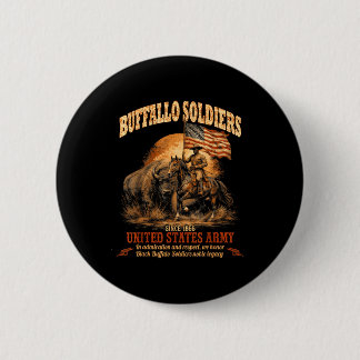 Buffalo soldiers, african american black history button