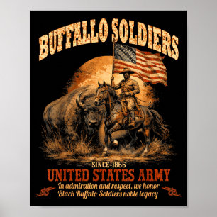 Buffalo soldiers, african american black history poster