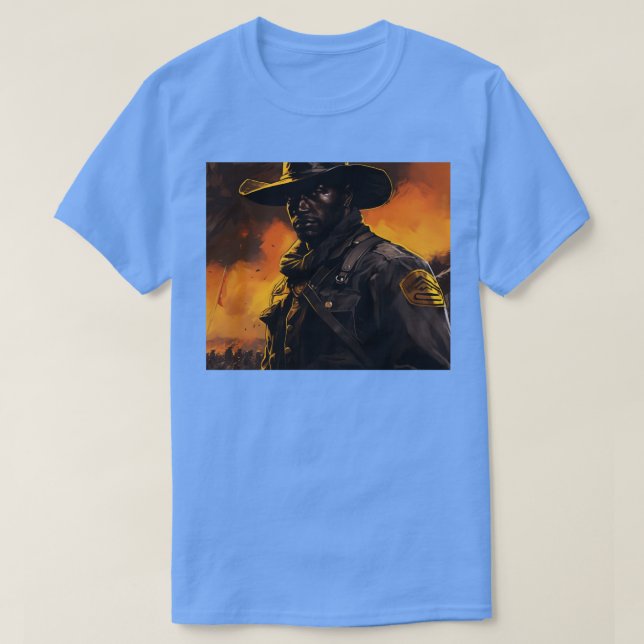 BUFFALO SOLDIERS Solider Closeup T-Shirt (Design Front)