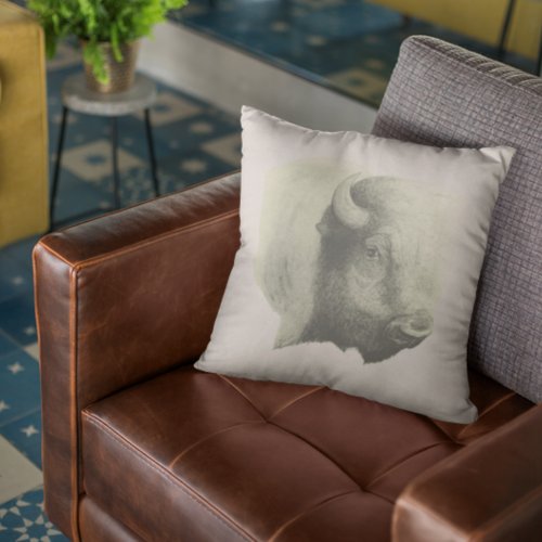 Buffalo Spirit Animal Artwork  Throw Pillow