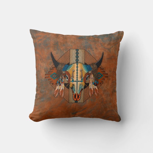 Buffalo Spirit Throw Pillow (Front)