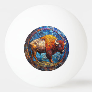 Buffalo Stained Glass Artwork Ping Pong Ball