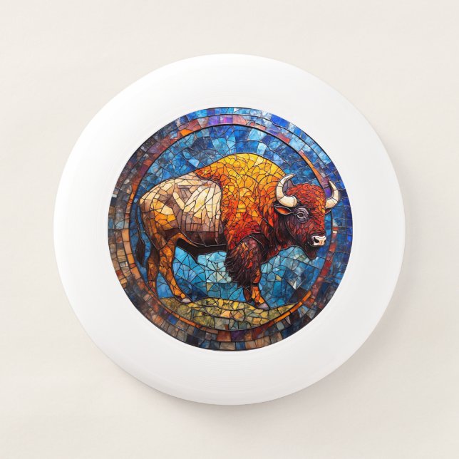 Buffalo Stained Glass Artwork Wham-O Frisbee (Front)