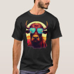 Buffalo Sunglasses Colorful Artwork Bison Nature S T-Shirt