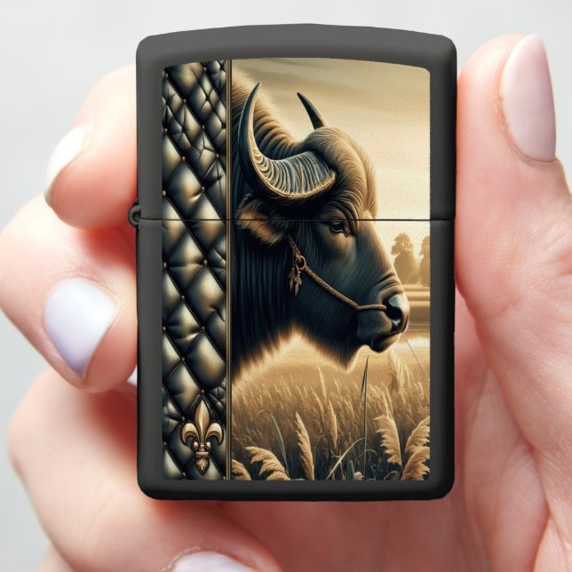  Buffalo Supreme Quilted Leather Zippo Lighter (In Hand)