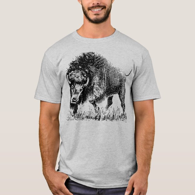Buffalo T-Shirt, men's gray T-Shirt (Front)