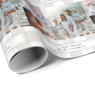 Buffalo tartan modern natural 3 photo Christmas Wrapping Paper