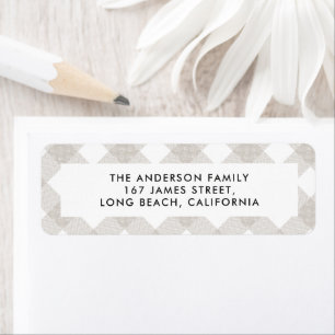 Buffalo tartan modern natural photo Christmas Label