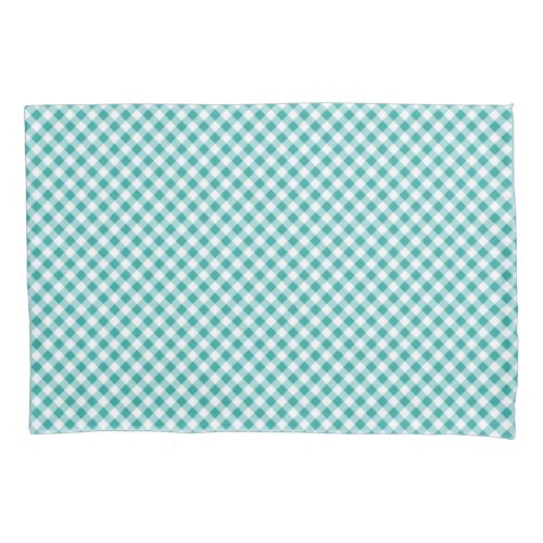 Buffalo Teal White Pillow Case