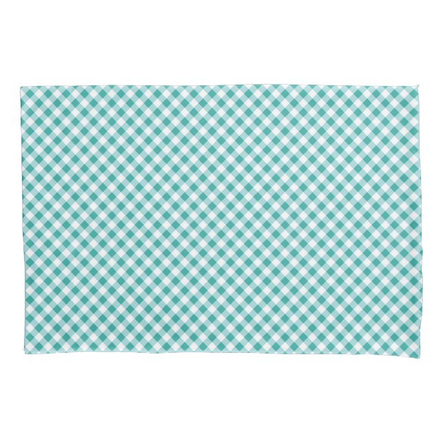Buffalo Teal White Pillow Case (Front)