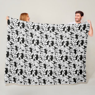 Buffalo Tepee Bear Deer Arrows Fox and Tomahawks Fleece Blanket