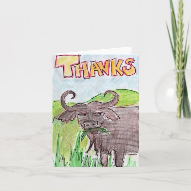 Buffalo Thankyou Letterpress Thank You Card (Front)
