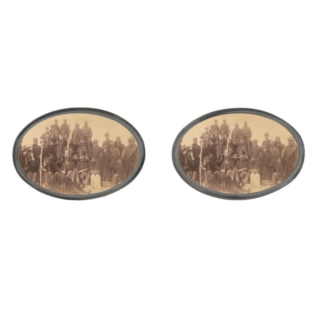 Buffalo Warriors: American Black Fighting Cavalry Cufflinks (Front)