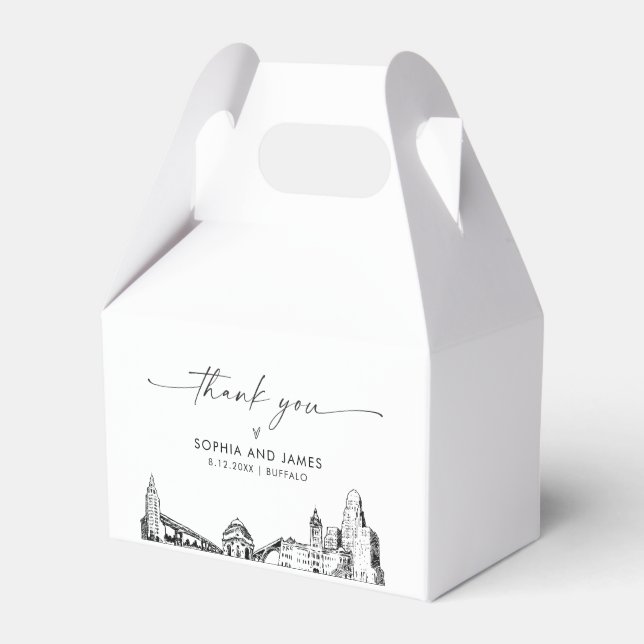 Buffalo Wedding Personalized Favor Box (Front Side)
