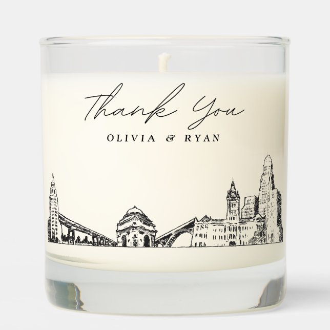 Buffalo Wedding Thank You Gift Custom Candle (Front)